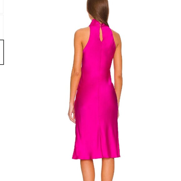 NWOT Amanda Uprichard Stanford Midi Dress in Dark Hot Pink medium - Picture 2 of 6